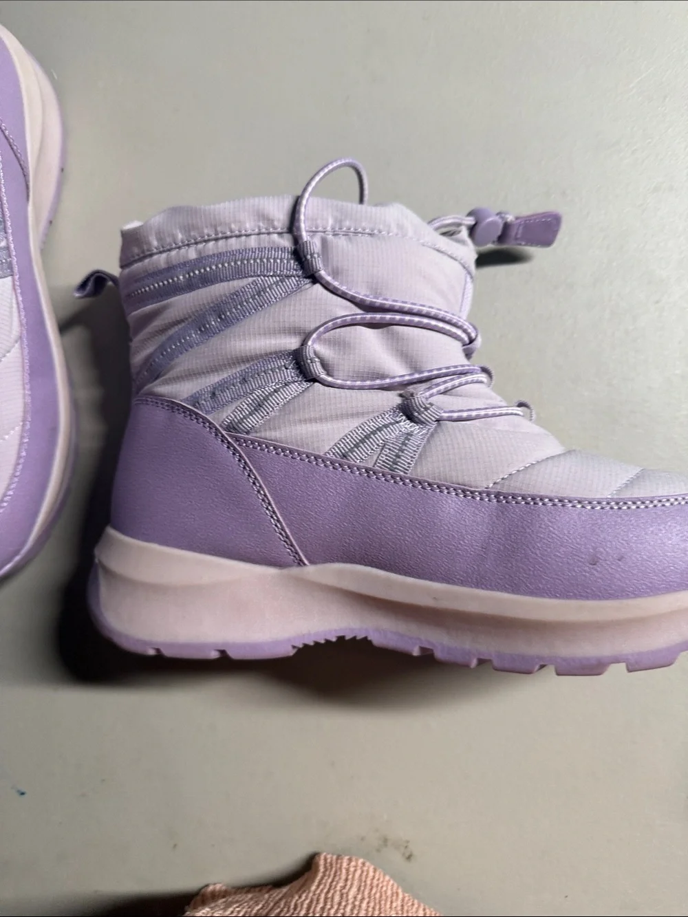 Lands' End Lilac Kids Snow Boots with Toggle Closure